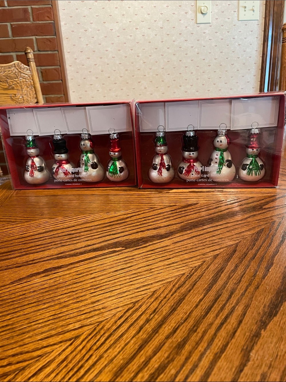 Christmas Snowmen Place Card Holders Pier 1 Imports  2 Boxes of 4